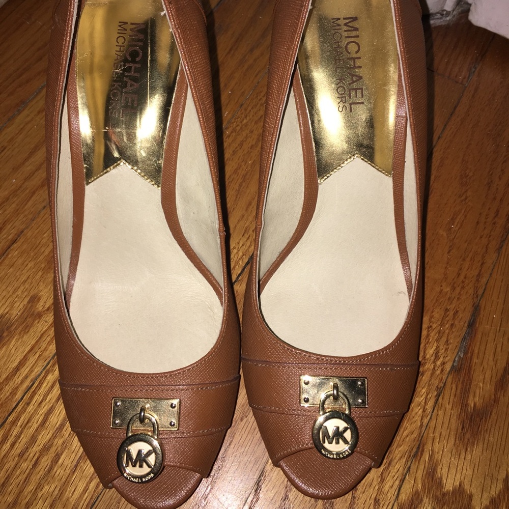 Michael kors open toed wedge heels